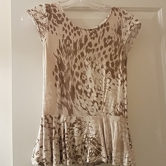 Jennifer Lopez Animal Print Top w/ back zipper XS - Picture 1 of 7